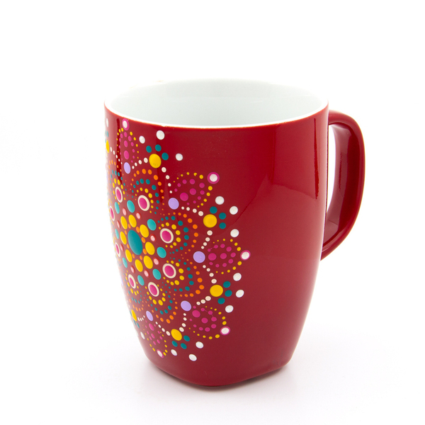 Κούπα καφέ mandala - ζωγραφισμένα στο χέρι, πορσελάνη, κούπες & φλυτζάνια - 3