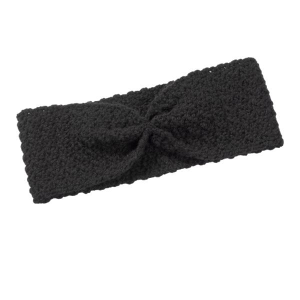 Χειροποίητη πλεκτή κορδέλα με σούρα μαύρο από 100% ακρυλικό νήμα - μαλλί, κορδέλα, τουρμπάνι, headbands