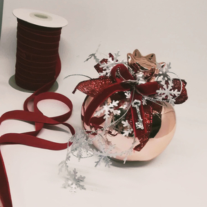 Γούρι Ρόδι Ροζ-Χρυσό - πηλός, κεραμικό, χριστουγεννιάτικο, ρόδι, δώρα για δασκάλες, γούρια - 2