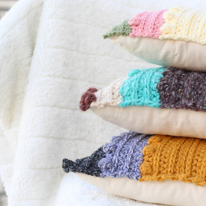 Πλεκτό μαξιλάρι ουράνιο τόξο 3 - κορίτσι, crochet, μαξιλάρια, δώρο γέννησης - 3