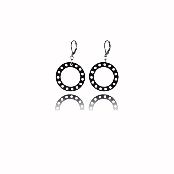 earrings.plexiglass,BLACK,steel,Geometric,(code 3bl) - plexi glass, ατσάλι, κρεμαστά, μεγάλα