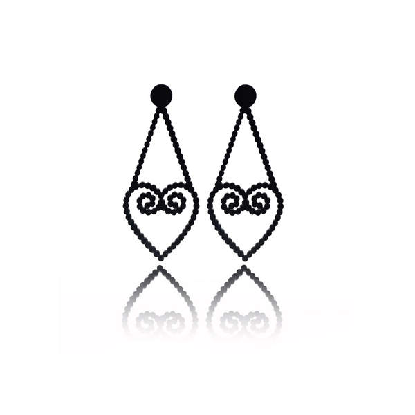 earrings,plexiglass,BLACK,steel,Heart,(code:14bl) - καρδιά, plexi glass, ατσάλι, κρεμαστά, μεγάλα