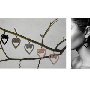 earrings,plexiglass,HEART,steel,Heart,(code:15p) - καρδιά, plexi glass, ατσάλι, κρεμαστά, με κλιπ - 2