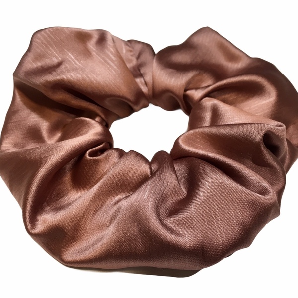 Handmade Scrunchie Satin Darker Pink