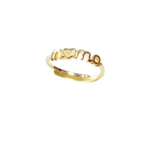 Δαχτυλίδι ασημένιο επίχρυσο Μαμά - βεράκια, αυξομειούμενα, ασήμι 925, μαμά, κοσμήματα