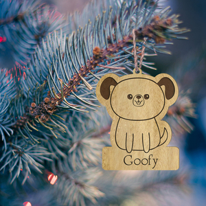 Ξύλινo Στολίδι – Σκύλος (Με δυνατότητα χάραξης ονόματος ) - ξύλο, χριστουγεννιάτικα δώρα, στολίδια, προσωποποιημένα - 2