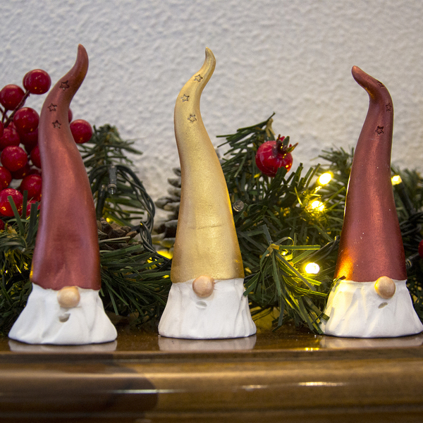 Διακοσμητικά χριστουγεννιάτικα κεραμικά νανάκια (3τμχ) - πηλός, διακοσμητικά, χριστουγεννιάτικα δώρα, άγιος βασίλης - 4
