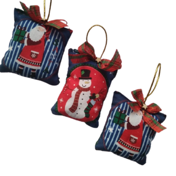 Υφασμάτινα Στολιδάκια για το δέντρο - ύφασμα, χιονάνθρωπος, χριστουγεννιάτικα δώρα, άγιος βασίλης