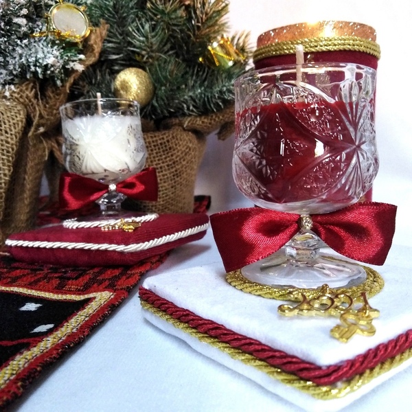 Γούρι 2022 αρωματικό κερί σε λευκή βάση 9×9×9cm - αρωματικό, χριστουγεννιάτικα δώρα, κεριά & κηροπήγια - 4