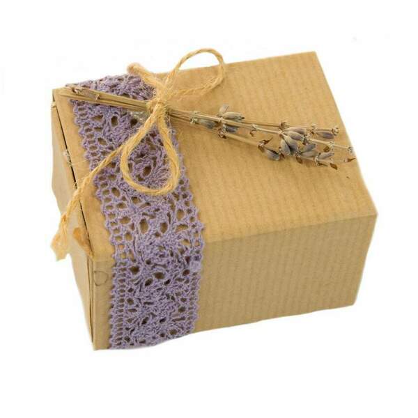 Χαρτινο κουτι συρωμενο με δαντελα - γάμου - 2