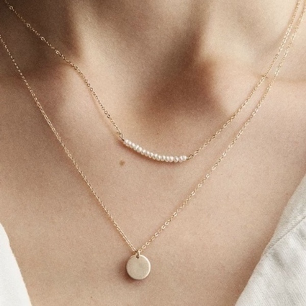 Σετ από ατσαλι - Set of steel necklace - επιχρυσωμένα, κοντά, ατσάλι, layering, φλουριά - 4