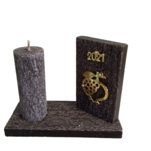Γούρι κερί επιτραπέζιο Χριστουγεννιάτικο ξυστό αρωματικό με σχέδιο ρόδι επίχρυσο 2021. - ρόδι, χριστουγεννιάτικα δώρα, γούρια, κεριά & κηροπήγια