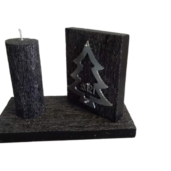 Γούρι κερί επιτραπέζιο Χριστουγεννιάτικο ξυστό αρωματικό με σχέδιο δεντράκι ασημί 2021. - χριστουγεννιάτικα δώρα, κεριά & κηροπήγια, δέντρο