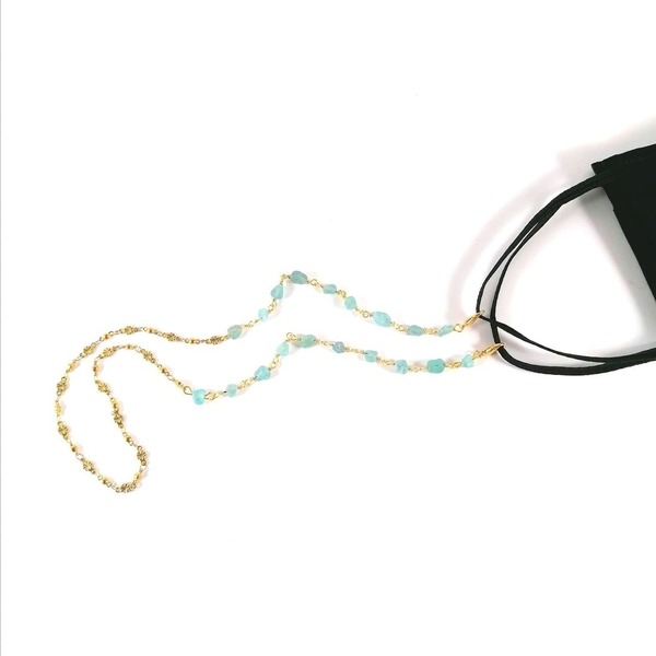 Ροζάριο Αλυσίδα για Μάσκα - Γυαλιά "Αμαζονίτης" - ημιπολύτιμες πέτρες, αλυσίδες, αλυσίδα γυαλιών - 3