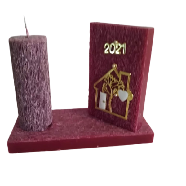 Γούρι κερί επιτραπέζιο Χριστουγεννιάτικο ξυστό αρωματικό με σχέδιο σπιτάκι χρυσό 2021. - σπίτι, χριστουγεννιάτικα δώρα, γούρια, κεριά & κηροπήγια