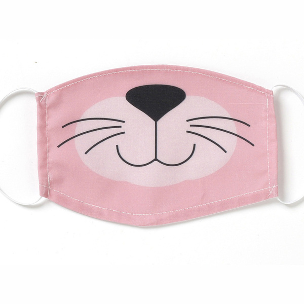 Υφασμάτινη βαμβακερή παιδική μάσκα-γάτα - κορίτσι, παιδικές μάσκες
