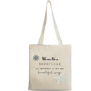 Πάνινη Τσάντα ♥ Snowflake - ύφασμα, ώμου, χριστουγεννιάτικο, πάνινες τσάντες - 2