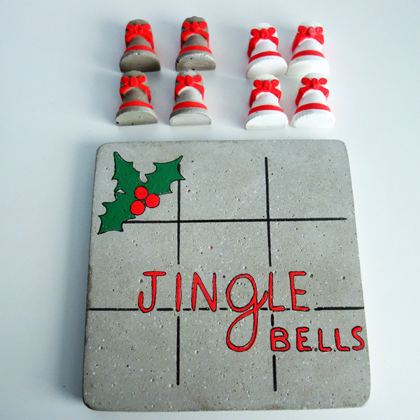Τρίλιζα " JINGLE BELLS " - ζωγραφισμένα στο χέρι, διακοσμητικά, χριστουγεννιάτικα δώρα, τρίλιζα - 2