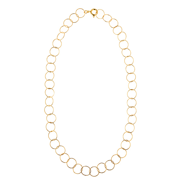 Spherical Chain Necklace - αλυσίδες, γυναικεία, επιχρυσωμένα, ασήμι 925, κοντά - 2