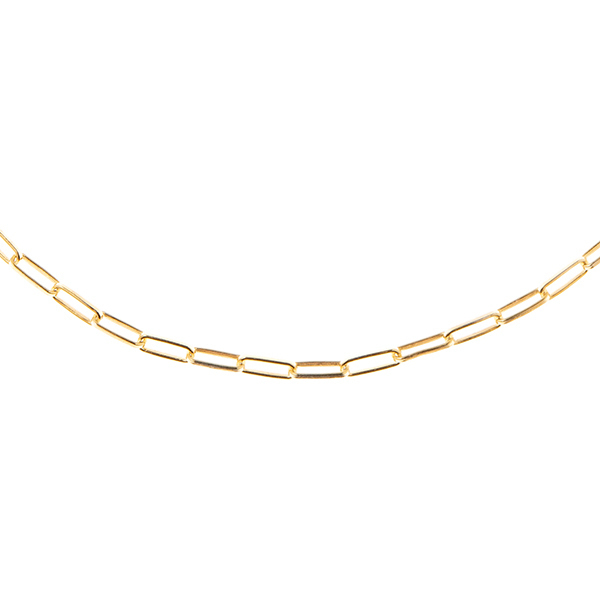 Large Orthogonal Chain Necklace - αλυσίδες, γυναικεία, επιχρυσωμένα, ασήμι 925, κοντά
