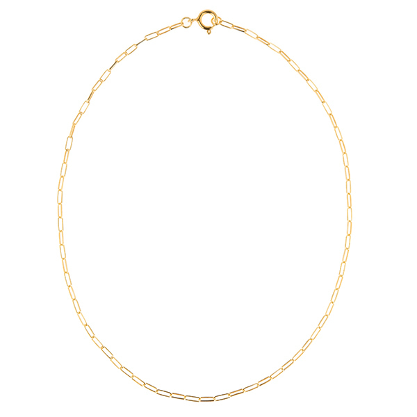 Large Orthogonal Chain Necklace - αλυσίδες, γυναικεία, επιχρυσωμένα, ασήμι 925, κοντά - 2