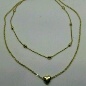 Σετ 2 κολιέ αλυσίδες σε χρυσό χρώμα - καρδιά, κοντά, δώρα για γυναίκες, φθηνά - 3
