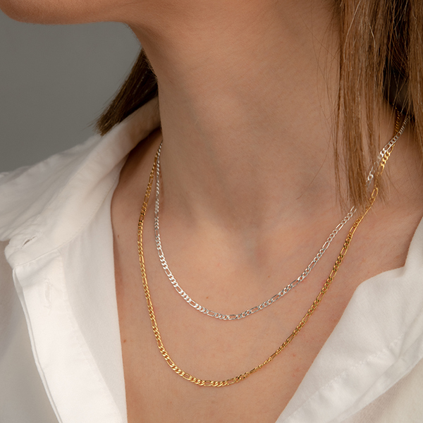 Figaro Silver Chain Necklace - αλυσίδες, γυναικεία, ασήμι 925 - 4