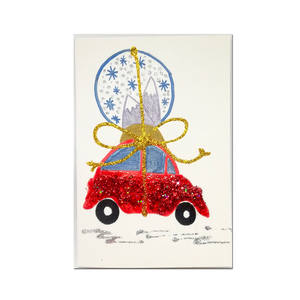 Χριστουγεννιάτικη κάρτα - «Το κόκκινο αυτοκινητάκι και η χιονόμπαλα» - ευχετήριες κάρτες