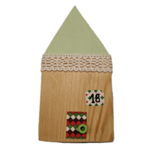 "Σπιτάκι μου!" - Προσωποποιημένο, χειροποίητο γούρι 2024 από ξύλο Υ11 Χ Μ5,5 Χ Π2 εκ. - ξύλο, σπίτι, χριστουγεννιάτικα δώρα, γούρια