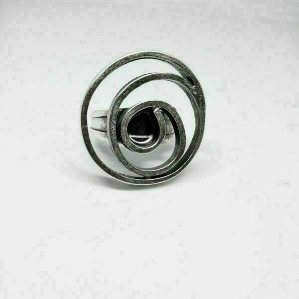 Επάργυρο χειροποίητο δαχτυλίδι σπείρα XZ - ασήμι, επάργυρα, boho, μεγάλα, αυξομειούμενα - 2