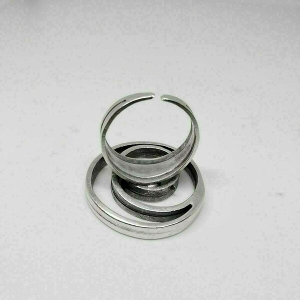 Επάργυρο χειροποίητο δαχτυλίδι σπείρα XZ - ασήμι, επάργυρα, boho, μεγάλα, αυξομειούμενα - 3