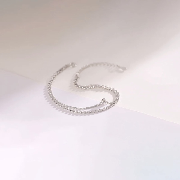 Silver 925 βραχιολι - double layer bracelet - ασήμι 925, πολύσειρα, χεριού - 2