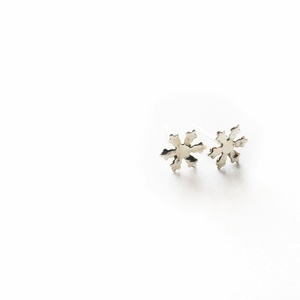 Μικρά σκουλαρίκια καρφωτά νιφάδες από ασημι - ασήμι, καρφωτά, μικρά, χριστουγεννιάτικα δώρα - 2