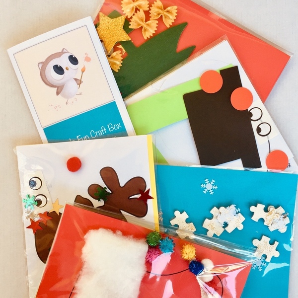5 Χριστουγεννιάτικες Κάρτες DIY Σετ Χειροτεχνίας - χειροποίητα, διακοσμητικά, για παιδιά - 2