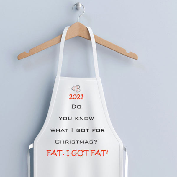 Χριστουγεννιάτικη ποδιά / Fat for Christmas!!! - ύφασμα, ποδιές μαγειρικής, χριστουγεννιάτικο, χριστουγεννιάτικα δώρα