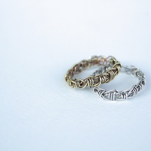 Δαχτυλίδι πλεκτό - βεράκια, αυξομειούμενα, ασήμι 925, μπρούντζος
