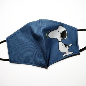 Ζωγραφισμένη μάσκα προστασίας "Dog blue" - βαμβάκι, ζωγραφισμένα στο χέρι, χειροποίητα, unisex gifts, μάσκες προσώπου - 2