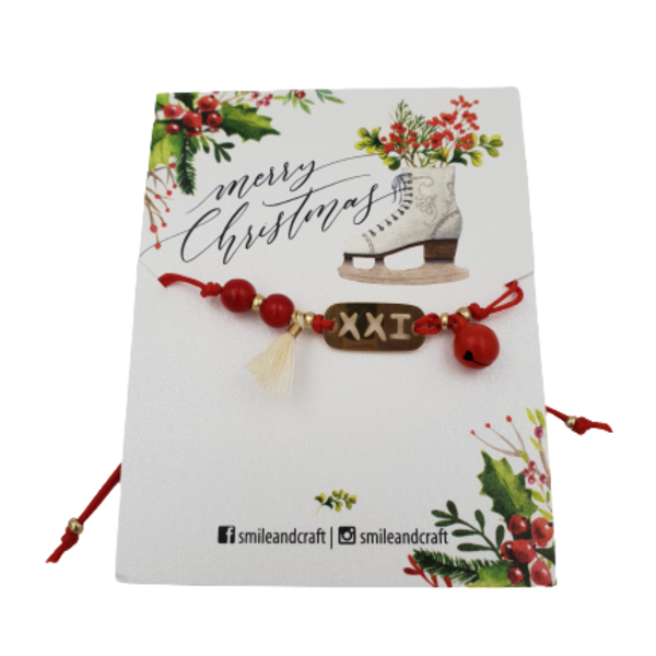 Δώρο Χριστουγέννων | Κόκκινο γούρι 2021 | βραχιολάκι - μακραμέ, χειροποίητα, δώρο οικονομικό, αυξομειούμενα, γούρια