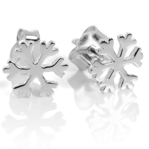 Σκουλαρικια ασήμι 925 - Snowflakes - ασήμι, ασήμι 925, επάργυρα, καρφωτά, μικρά