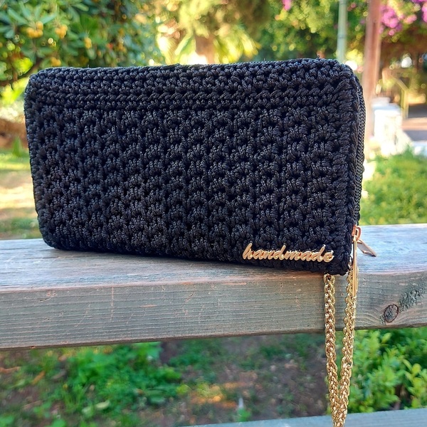 Black style wallet - χειρός, πλεκτές τσάντες - 2