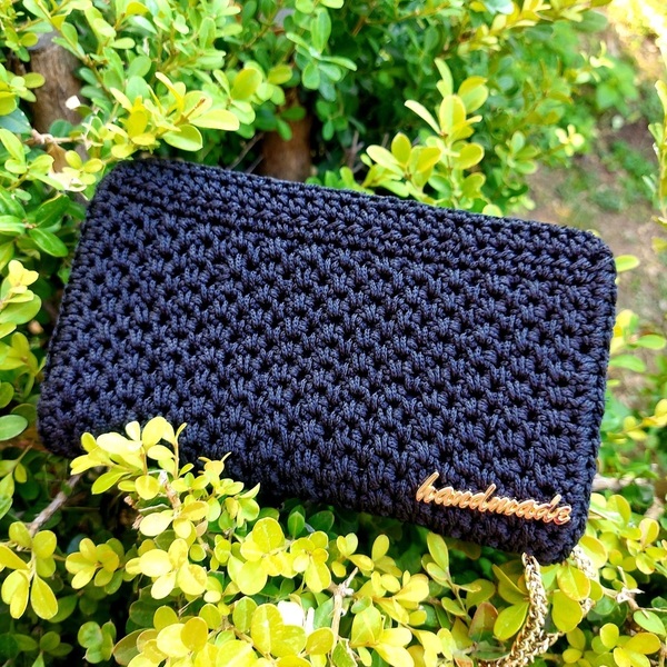 Black style wallet - χειρός, πλεκτές τσάντες - 4