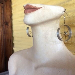 Μίνιμαλ κρεμαστά σκουλαρίκια από ασήμι - ασήμι, κρεμαστά, μεγάλα, δώρα για γυναίκες - 3