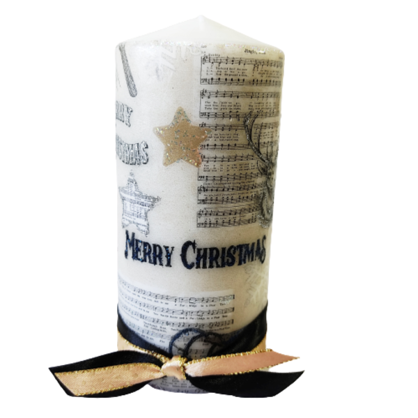 Χριστουγεννιάτικο κερί Merry Christmas - χειροποίητα, χριστουγεννιάτικο, χριστουγεννιάτικα δώρα, κεριά & κηροπήγια