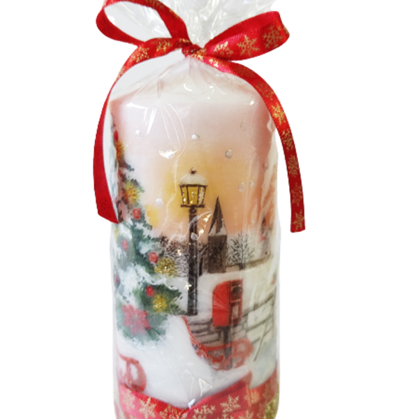 Διακοσμητικό κερί Χριστουγεννιάτικο τοπίο - χειροποίητα, χριστουγεννιάτικα δώρα, κεριά & κηροπήγια - 3