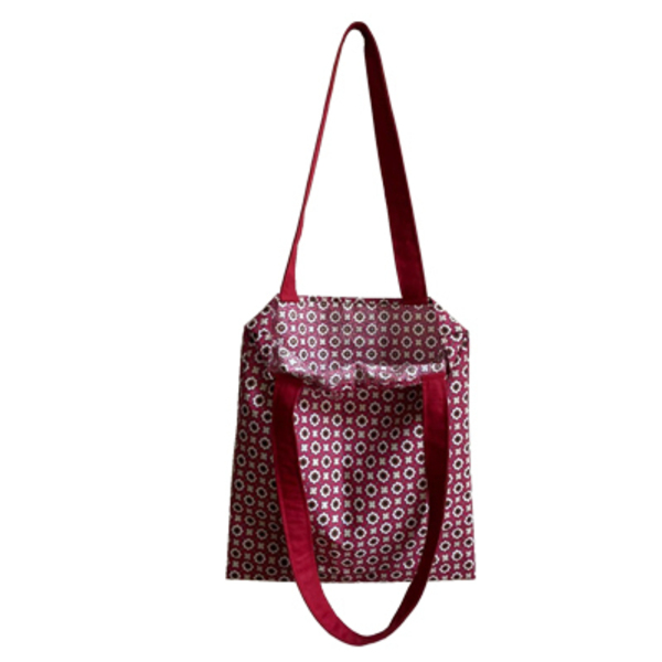 Πάνινη τσάντα με μικρό μοτίβο - ώμου, μεγάλες, πάνινες τσάντες - 2