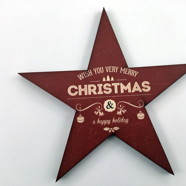 Χριστουγεννιατικο αστερι απο ξυλο κοντρα πλακε,15x15,σε 4 χρώματα - ξύλο, αστέρι, διακοσμητικά, χριστουγεννιάτικα δώρα - 3