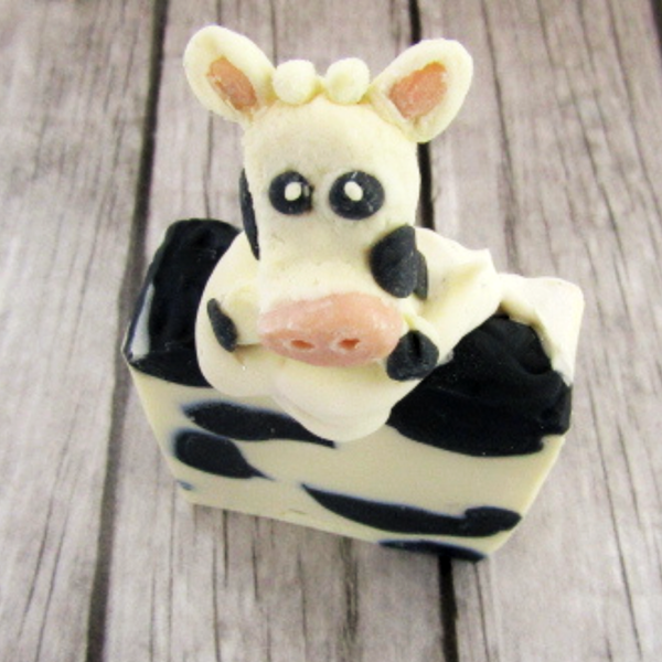 Σαπούνι αγελαδίτσα cow soap vegan, με γάλα αμυγδάλου - animal print, χεριού, vegan friendly, σώματος - 3