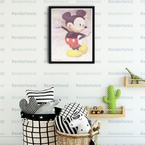 Χειροποίητη ζωγραφιά Mickey Mouse - πίνακες & κάδρα, πίνακες ζωγραφικής - 2
