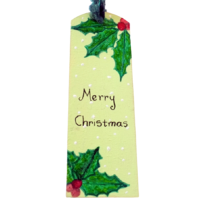 Ξύλινος Σελιδοδείκτης Χριστουγεννιάτικο Γκι - ξύλο, σελιδοδείκτες, διακοσμητικά - 3