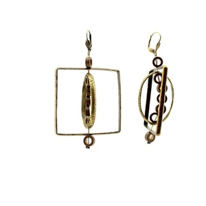 Σκουλαρίκια in corde τετράγωνα - ημιπολύτιμες πέτρες, κρεμαστά, μεγάλα, δώρα για γυναίκες - 3